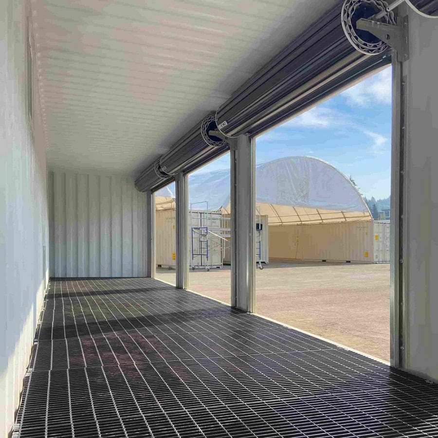 40’HC “CONTAINMENT CUBE” with 4 x Roll Up Doors - Container Holdings Pty Ltd