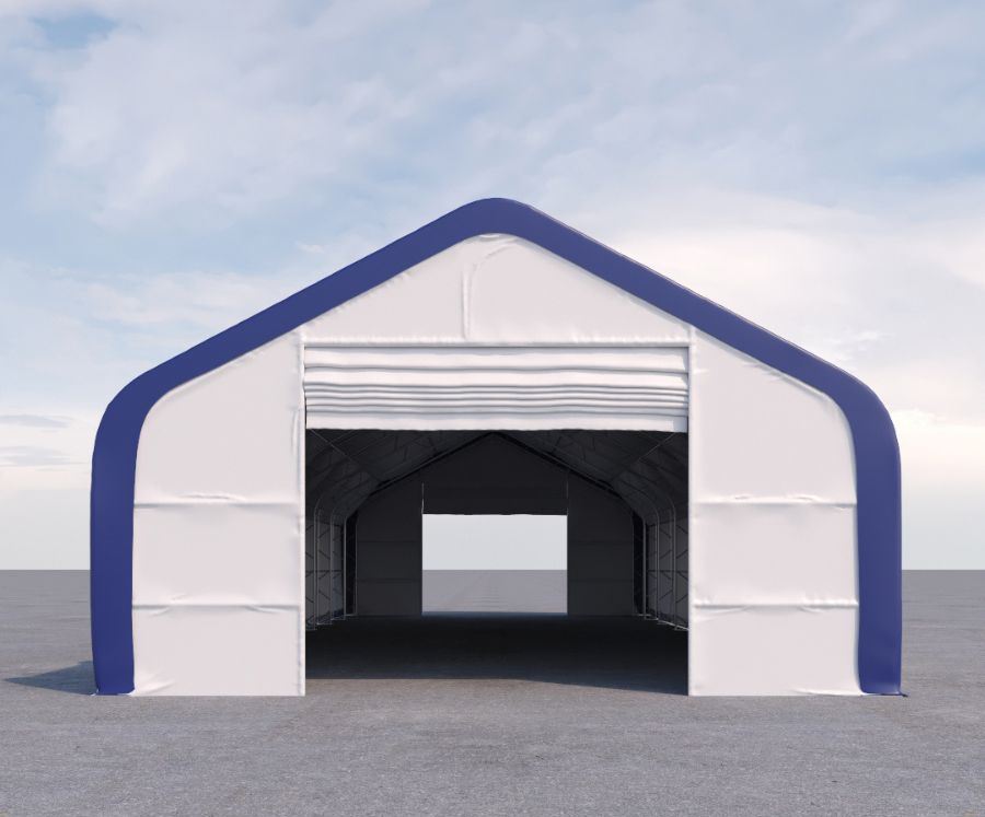 Dual Truss Storage Shelter (30′ x 80′ x 20′) - Container Holdings Pty Ltd