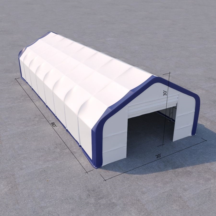 Dual Truss Storage Shelter (30′ x 80′ x 20′) - Container Holdings Pty Ltd