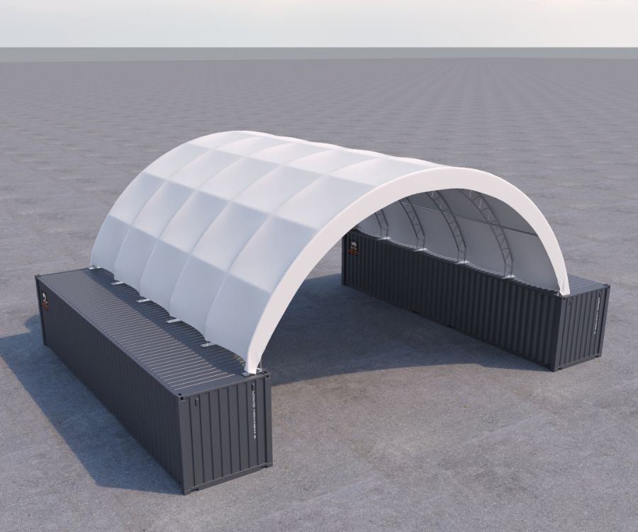 40’ x 40’ Fabric Container Shelter - Container Holdings Pty Ltd