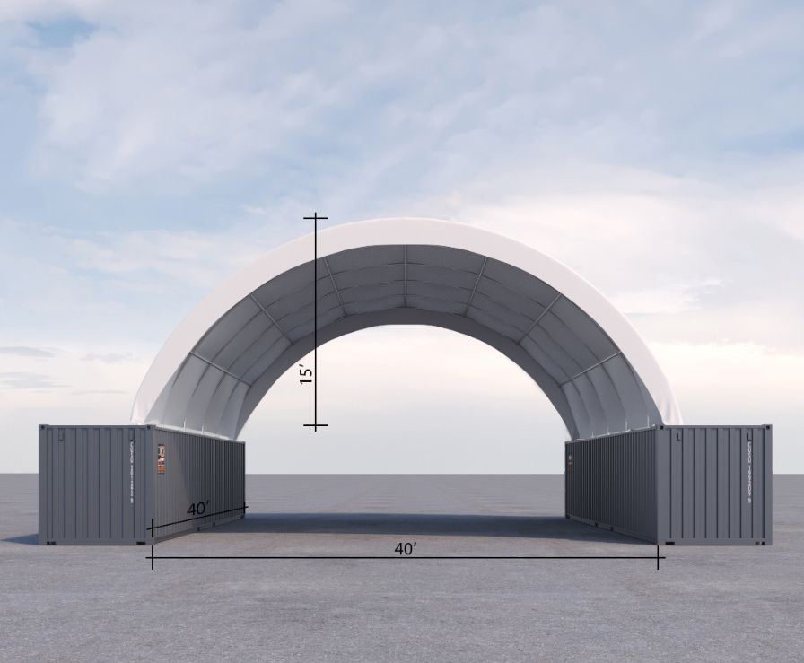 40’ x 40’ Fabric Container Shelter - Container Holdings Pty Ltd