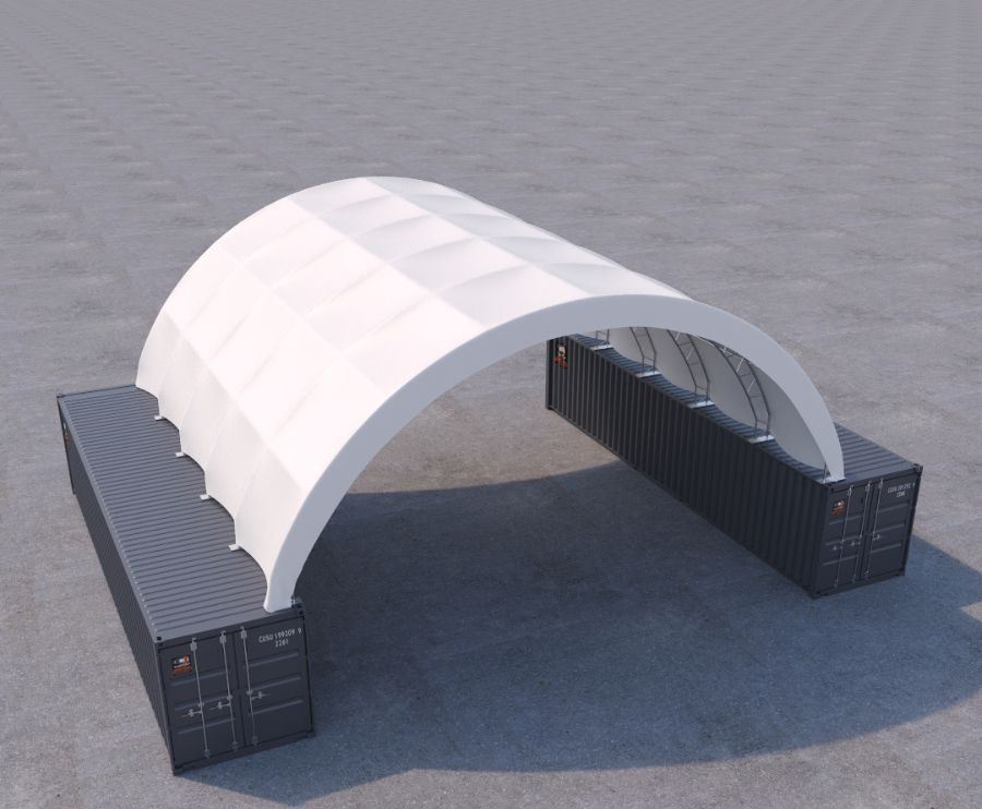 40’ x 40’ Fabric Container Shelter - Container Holdings Pty Ltd