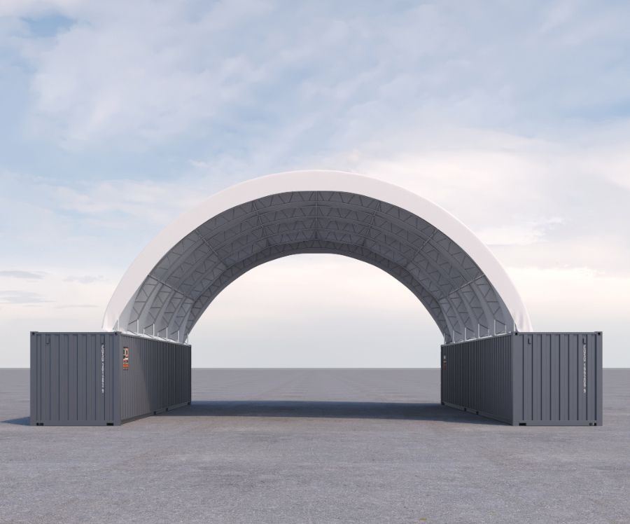 40’ x 40’ Fabric Container Shelter - Container Holdings Pty Ltd