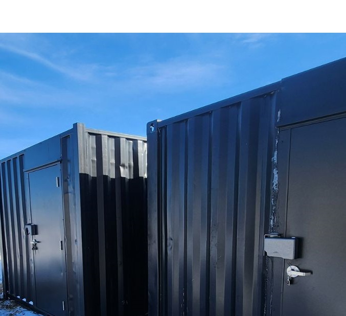 10′ Used Cutdown Shipping Container w/Man Door (Black) - Container Holdings Pty Ltd
